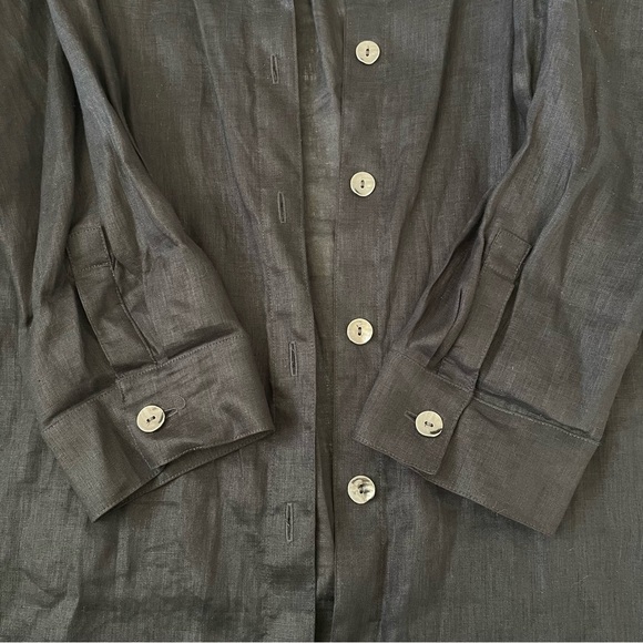 Caroline Rose Size 2X Top 100% Linen Easy Shirt Lagenlook Blouse SET Plus - Picture 9 of 9